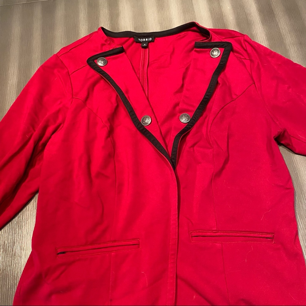 Torrid Red Military Blazer